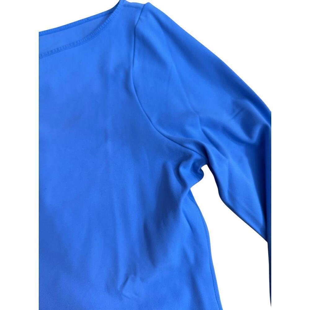NIKE Yoga Dri Fit Women’s Blue Long Sleeve Training Stretch T-Shirt Size Large - Picture 2 of 6